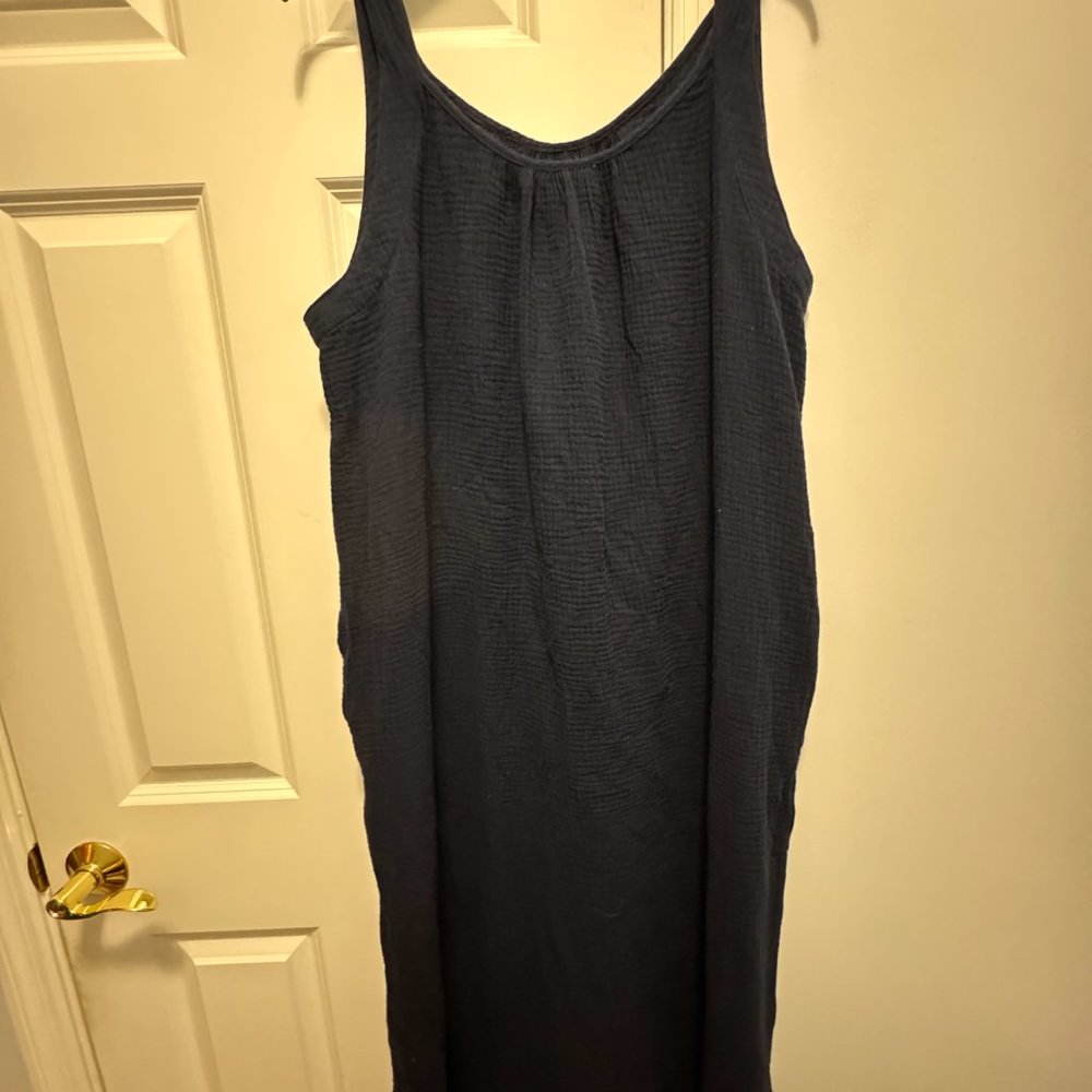 Chico's size 8 Chico size 1 navy maxi gauze tank dress NWT